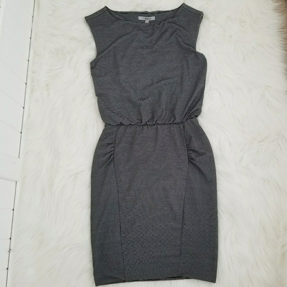 ATHLETA Women's Black White Bodycon Dress